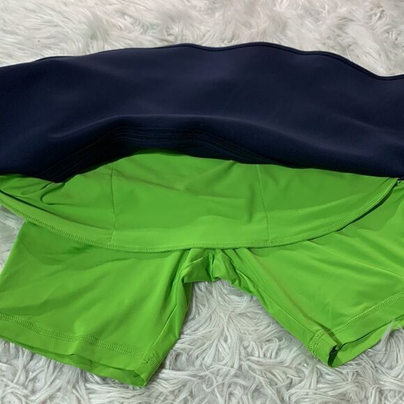POLO GOLF RALPH LAUREN skort lime green built in shorts & trim pockets side zip - Picture 6 of 12